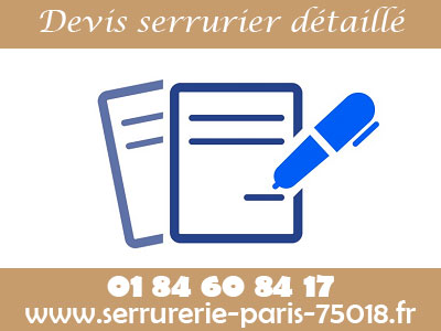 devis serrurier Paris 18 pas cher