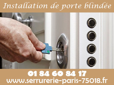 Installation de porte blindée sur le 75018